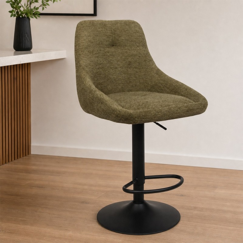 Scaun bar ajustabil Sines, metal, poliester, verde, H.118 cm, MIFU000154-LM