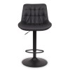 Scaun bar ajustabil Beja, metal, piele artificiala, negru, H.114 cm, MIFU000155-BK