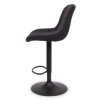 Scaun bar ajustabil Beja, metal, piele artificiala, negru, H.114 cm, MIFU000155-BK