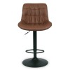 Scaun bar ajustabil Beja, metal, piele artificiala, maro cognac, H.114 cm, MIFU000155-CG