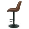Scaun bar ajustabil Beja, metal, piele artificiala, maro cognac, H.114 cm, MIFU000155-CG