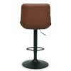 Scaun bar ajustabil Beja, metal, piele artificiala, maro cognac, H.114 cm, MIFU000155-CG