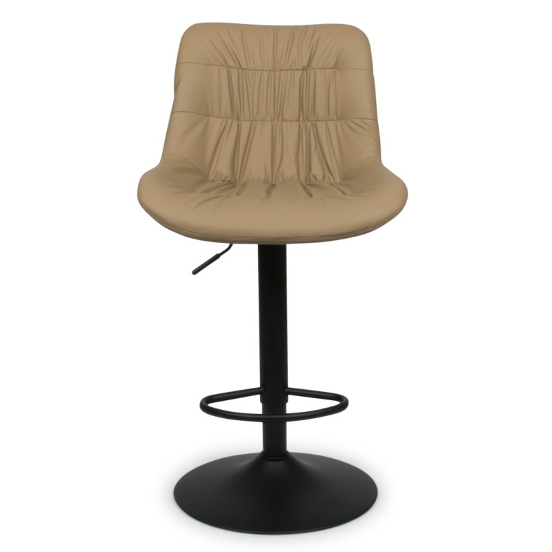 Scaun bar ajustabil Beja, metal, piele artificiala, taupe, H.114 cm, MIFU000155-TP