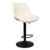 Scaun bar ajustabil Beja, metal, piele artificiala, alb, H.114 cm, MIFU000155-WH