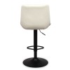 Scaun bar ajustabil Beja, metal, piele artificiala, alb, H.114 cm, MIFU000155-WH