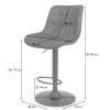 Scaun bar ajustabil Beja, metal, piele artificiala, alb, H.114 cm, MIFU000155-WH