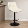 Scaun bar ajustabil Beja, metal, piele artificiala, alb, H.114 cm, MIFU000155-WH