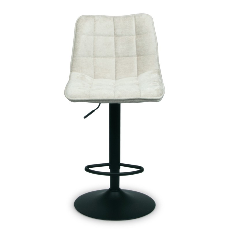 Scaun bar ajustabil Luzia, metal, poliester, bej, H.117 cm, MIFU000156-BG
