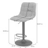 Scaun bar ajustabil Luzia, metal, poliester, bej, H.117 cm, MIFU000156-BG