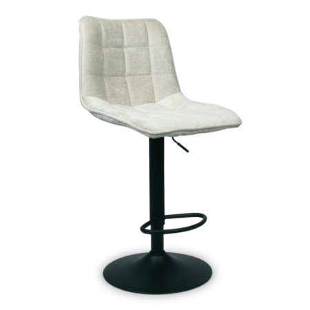 Scaun bar ajustabil Luzia, metal, poliester, bej, H.117 cm, MIFU000156-BG