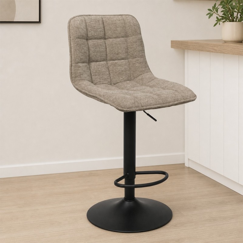 Scaun bar ajustabil Luzia, metal, poliester, maro, H.117 cm, MIFU000156-MRM