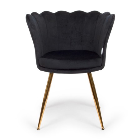 Scaun dining Andria, metal, poliester, negru, H.81 cm, MIFU000157-BK