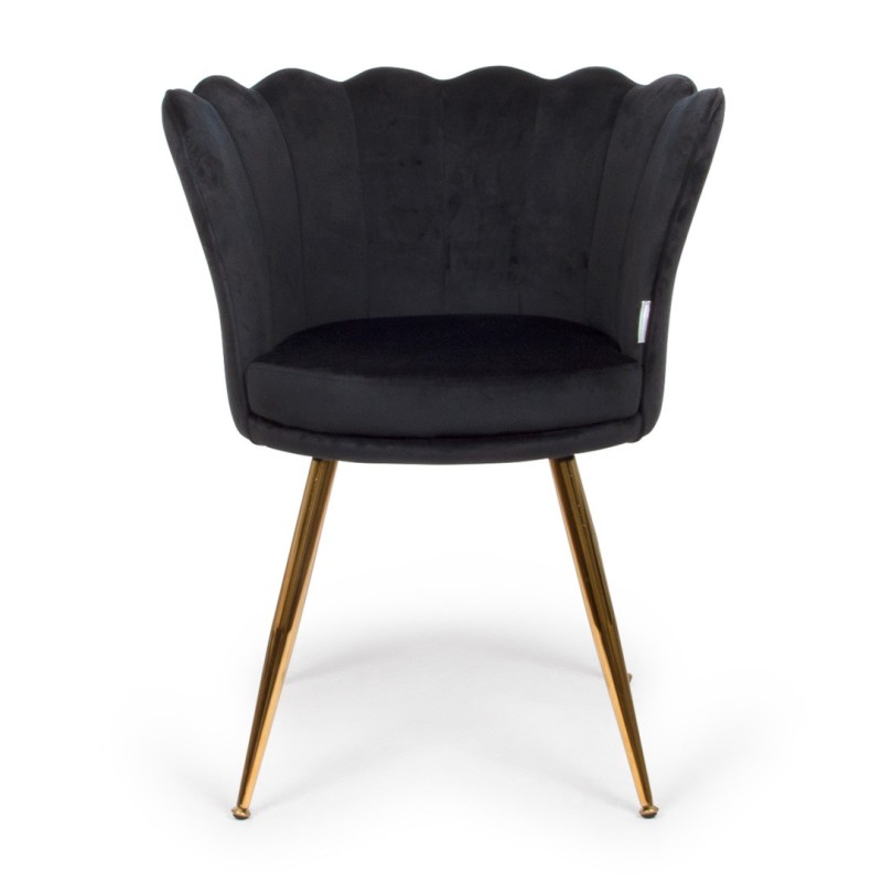 Scaun dining Andria, metal, poliester, negru, H.81 cm, MIFU000157-BK