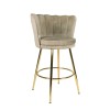 Scaun bar Andria, metal, catifea, taupe, H.95 cm, MIFU000158-TP