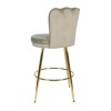 Scaun bar Andria, metal, catifea, taupe, H.95 cm, MIFU000158-TP