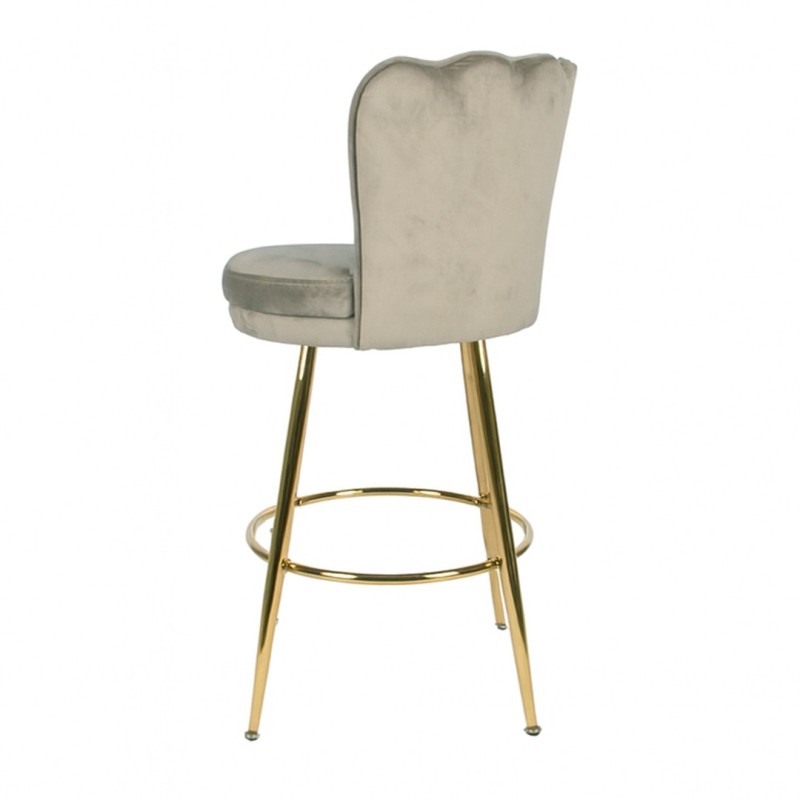 Scaun bar Andria, metal, catifea, taupe, H.95 cm, MIFU000158-TP
