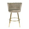 Scaun bar Andria, metal, catifea, taupe, H.95 cm, MIFU000158-TP