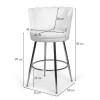 Scaun bar Andria, metal, catifea, taupe, H.95 cm, MIFU000158-TP