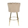 Scaun bar Andria, metal, catifea, taupe, H.95 cm, MIFU000158-TP
