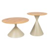 Set 2 masute de cafea Soria, metal, MDF, natural, D.50/70 cm, MIFU000167-WOOD