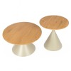 Set 2 masute de cafea Soria, metal, MDF, natural, D.50/70 cm, MIFU000167-WOOD