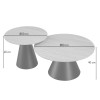 Set 2 masute de cafea Girona, metal, MDF, aspect marmura, negru, D.60/80 cm, MIFU000168-BK