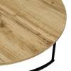 Set 2 masute de cafea Galicia, metal, MDF, natural/negru, D.80 cm, MIFU000170-BKBR
