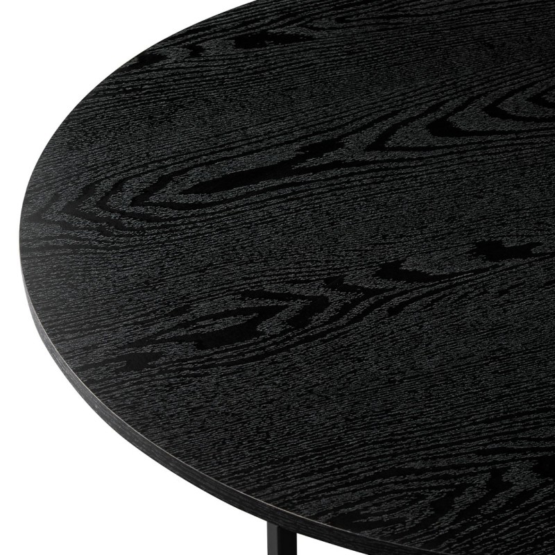 Set 2 masute de cafea Galicia, metal, MDF, natural/negru, D.80 cm, MIFU000170-BKBR
