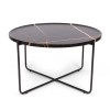 Set 2 masute de cafea Navarre, metal, MDF, aspect marmura, negru, D.40/80 cm, MIFU000171-BK