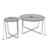 Set 2 masute de cafea Navarre, metal, MDF, aspect marmura, negru, D.40/80 cm, MIFU000171-BK