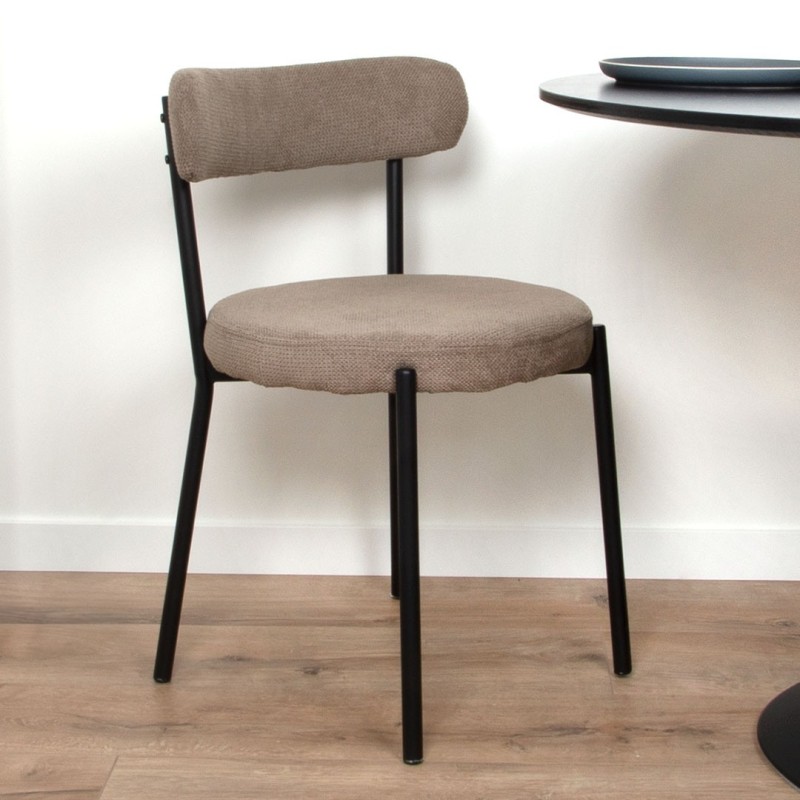 Scaun dining Izola, metal, poliester, taupe, H.74 cm, MIFU000172-TP