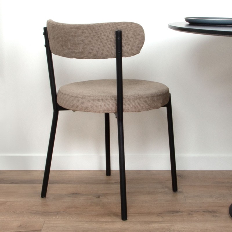 Scaun dining Izola, metal, poliester, taupe, H.74 cm, MIFU000172-TP