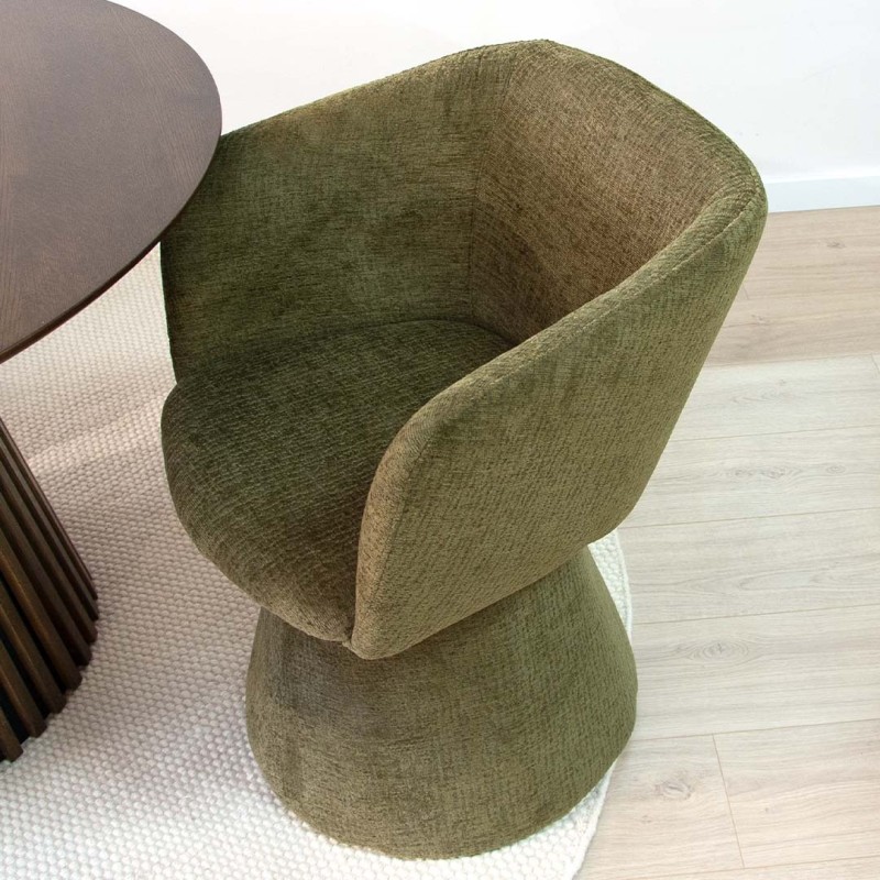 Scaun dining Sezana, metal, poliester, verde, H.79 cm, MIFU000174-GR