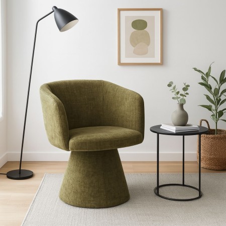 Scaun dining Sezana, metal, poliester, verde, H.79 cm, MIFU000174-GR