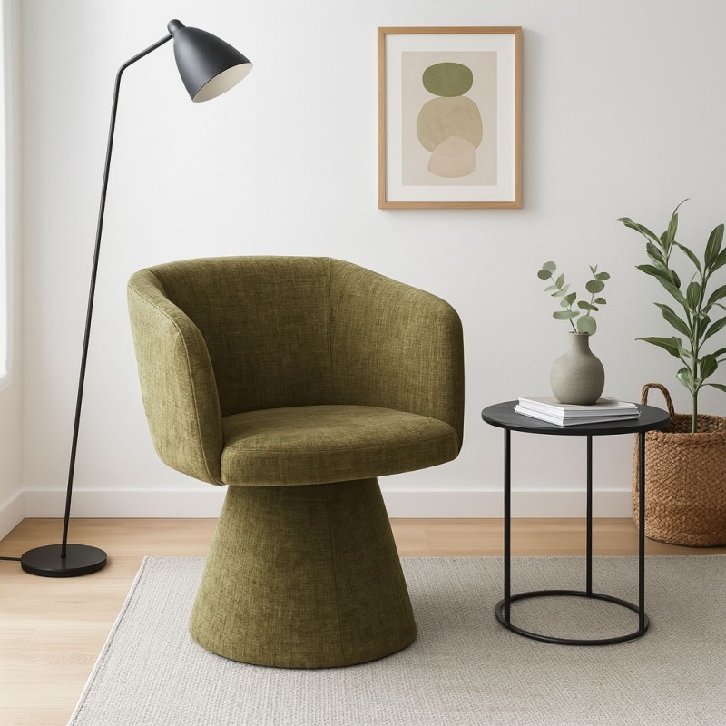 Scaun dining Sezana, metal, poliester, verde, H.79 cm, MIFU000174-GR