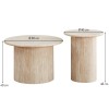 Set 2 masute de cafea Mezica, MDF, aspect travertin, bej, D.40/60 cm, MIFU000175-BG