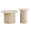 Set 2 masute de cafea Mezica, MDF, aspect travertin, bej, D.40/60 cm, MIFU000175-BG