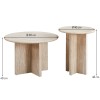 Set 2 masute de cafea Bled, MDF, aspect travertin, bej, D.40/60 cm, MIFU000176-BG