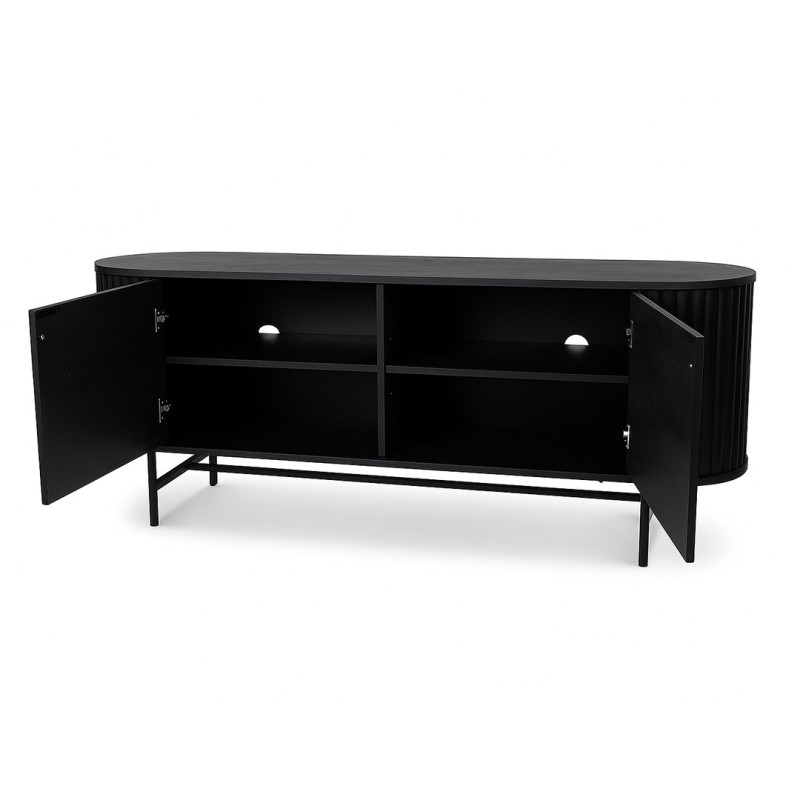 Comoda TV Samara, MDF, neagra, L.150 cm, MIFU000177-BK