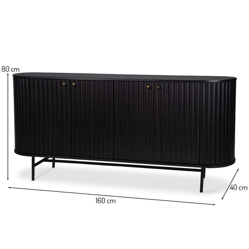 Comoda Samara, MDF, neagra, L.160 cm, MIFU000178-BK