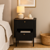 Noptiera Samara, MDF, neagra, H.55 cm, MIFU000179-BK