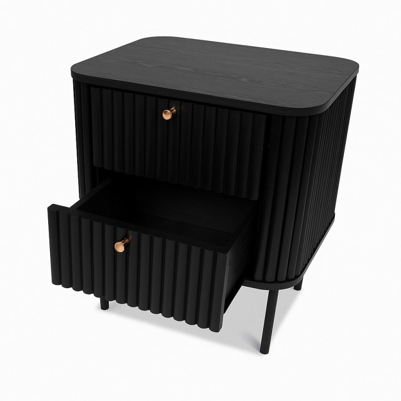 Noptiera Samara, MDF, neagra, H.55 cm, MIFU000179-BK