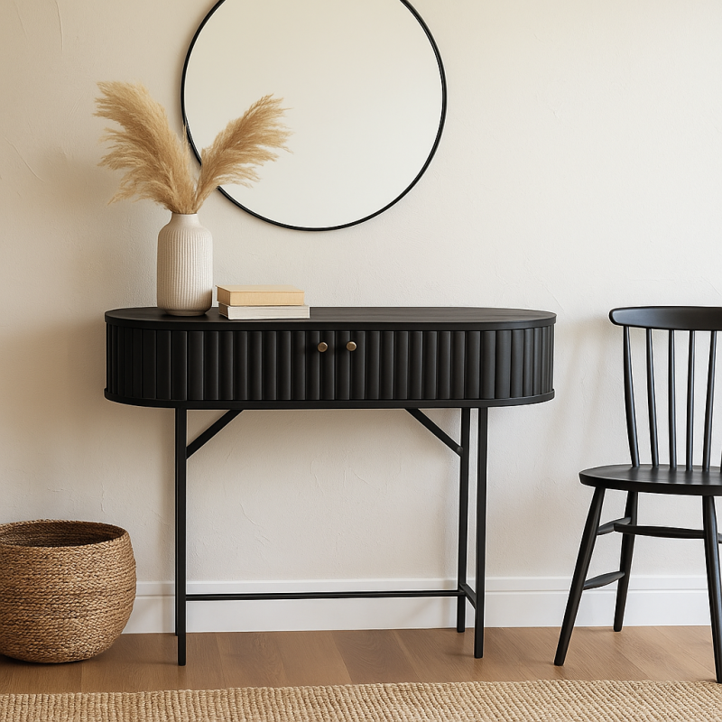 Consola Samara, MDF, neagra, L.100 cm, MIFU000180-BK