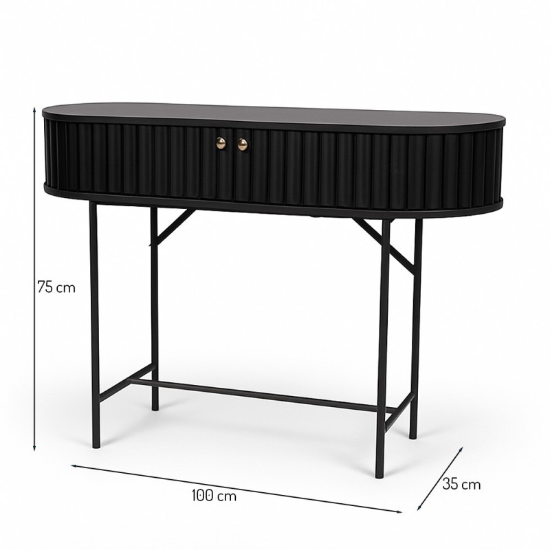 Consola Samara, MDF, neagra, L.100 cm, MIFU000180-BK