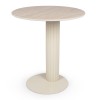 Masuta laterala Hedemora, metal, ceramica, aspect travertin, bej, D.55 cm, MIFU000181-BG