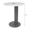 Masuta laterala Hedemora, metal, ceramica, aspect travertin, bej, D.55 cm, MIFU000181-BG