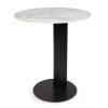 Masuta laterala Hedemora, metal, ceramica, aspect marmura, negru/alb, D.55 cm, MIFU000181-WH