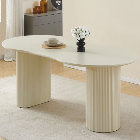 Masa dining Motala, MDF, crem, L.180 cm, MIFU000182-WH