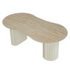 Masuta cafea Motala, metal, ceramica, aspect travertin, bej, L.120 cm, MIFU000183-BG