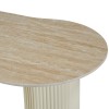 Masuta cafea Motala, metal, ceramica, aspect travertin, bej, L.120 cm, MIFU000183-BG